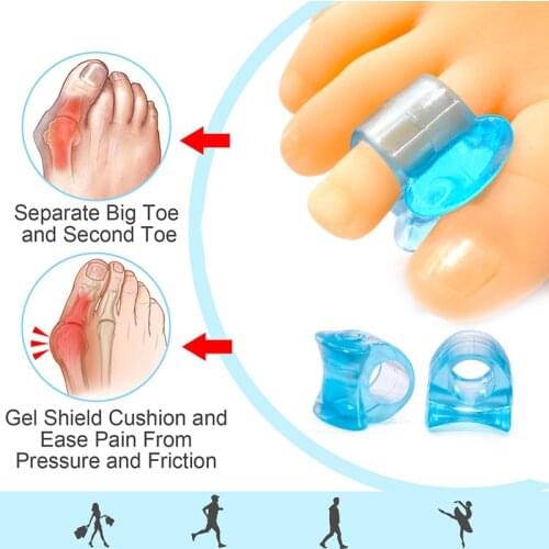 1pair Silicone Big Toe Separator Bone Corrector Straightener High Quality Professional Adjuster Feet Massager Foot Care Tool