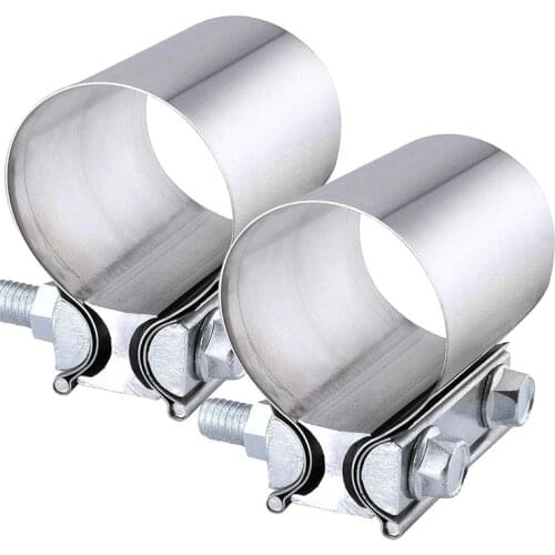 2 Pcs Butt Joint Exhaust Band Clamp 50mm 57mm 63mm 70mm 76mm 100mm Auto Exhaust Manifolds