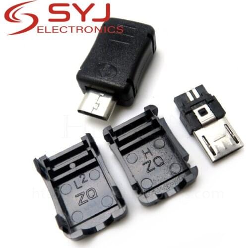 20pcs/lot USB 5 Pin T Port Male Plug Socket Connector With Plastic Cover for DIY Adapter PCB SDA Cable Line In Stock