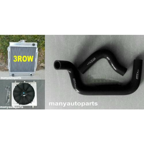 3 ROW Aluminum Radiator&Shroud&FAN&Hose For DATSUN 1200 B110 A12/T 1970-1976 MT
