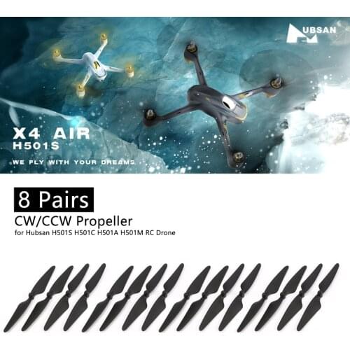 8 Pairs CW/CCW Propeller Props Blade RC Spare Part for Hubsan H501S H501C H501A H501M 501 RC Quadcopter Drone Aircraft