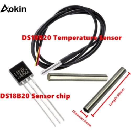 Aokin 18b20 Temperature Probe Temperature Sensor 18B20 Sensor Electronic Chip DS18B20 TO-92 Chips Waterproof For Arduino Diy Kit