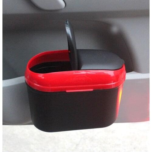 Car Waste Bins Auto Rubbish Organizer Storage Box with Cover Garbage Bin for Car