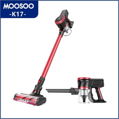 MOOSOO K17 23Kpa Cordless Stick Vacuum Cleaner Strong Suction 200W Brushless Moter with Telescopic Tube for Pet Hair Carpet Cars