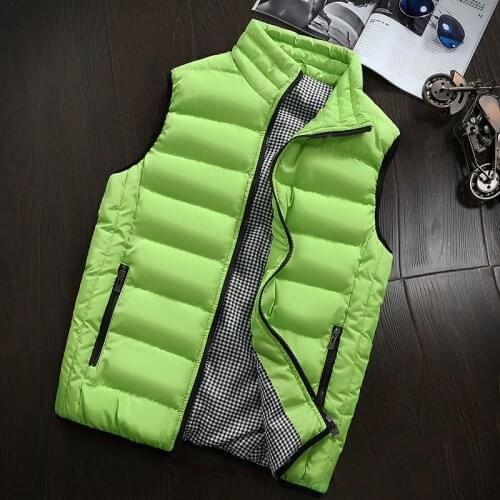 Brand Clothing Cotton-Padded Big Siz Mens Vest Men Waistcoat Mens Jacket Sleeveless Vest Winter Fashion Casual Slim Coats