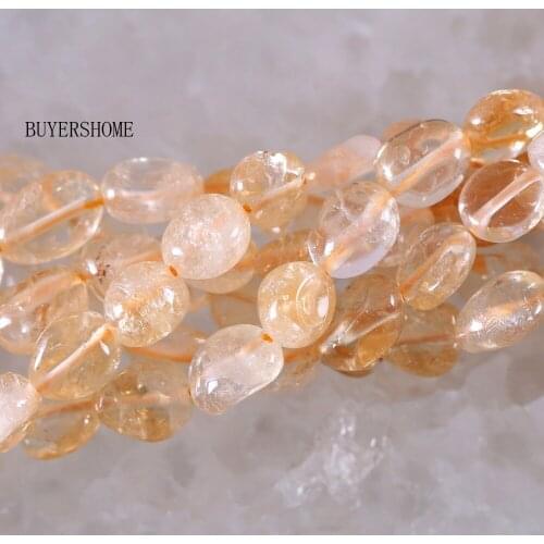 Loose Beads 6x7-8x11MM Natural Stone Yellow Crystal Beads Fit Necklace Bracelet Earrings String 16" Free Shipping S069