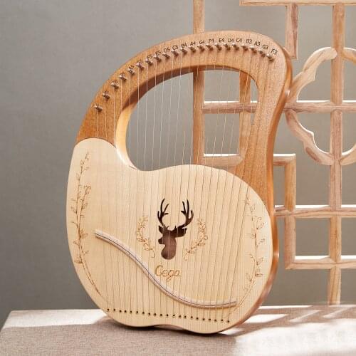 Cega 21 Strings Lyre Harp Box Lyre Harp Backboard String Instrument with Tuning Wrench Spare Strings Picks Stringed instruments