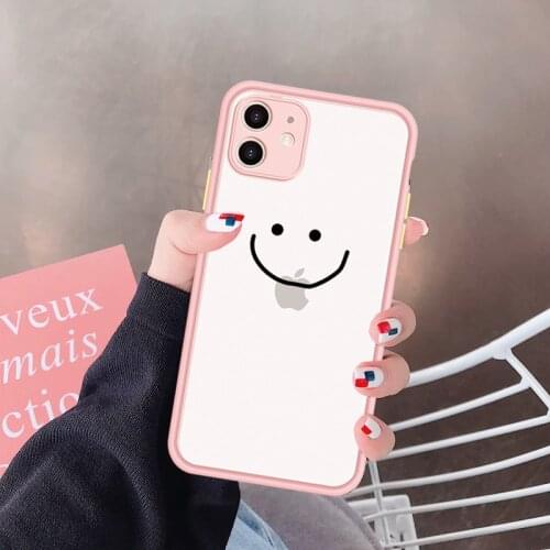 JAMULAR Cartoon Smile Phone Case For iPhone 7 XS MAX 11 Pro X XR SE 2020 8 6Plus Shockproof Matte Silicone Cover Candy Coque Bag