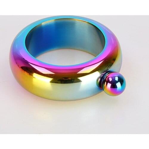 Hip Flasks Creative Portable Whisky Bottle Bracelet Flagon 304 Stainless Steel Alcohol Funnel Wrist Hand Ring Electroplate 3.5oz