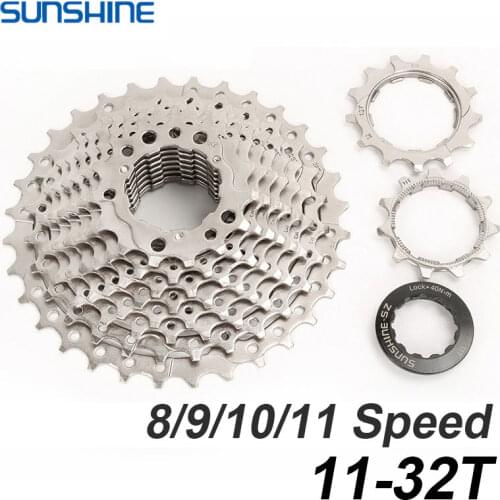SUNSHINE 32T ROAD Bike Cassette MTB Bicycle Flywheel 8s 9s 10s 11 Speed Freewheel 10V MTB Sprocket for SHIMANO