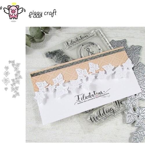 Piggy Craft metal cutting dies cut die mold Leaf strip decoration Scrapbook paper craft knife mould blade punch stencils dies