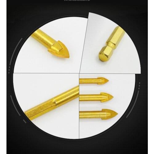 6 Pcs Hex Shank Porcelain Ceramic Tile Glass Drill Bits Set 3/4/5/6/8/10mm Tool Drill Bits For Ceramic Tiles, Mirror And Glass