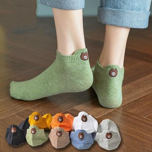 3-8 pairs of Antarctic socks womens socks boat Socks womens solid color cotton socks thin Student Fashion