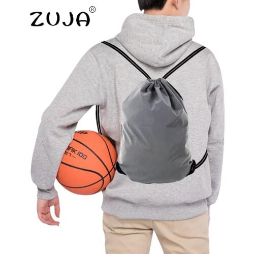 ZUJA New Fashion Reflective Packaging Storage Travel Drawstring Bag Customized Logo Printed Gift Sport Bag Trendy Accessories