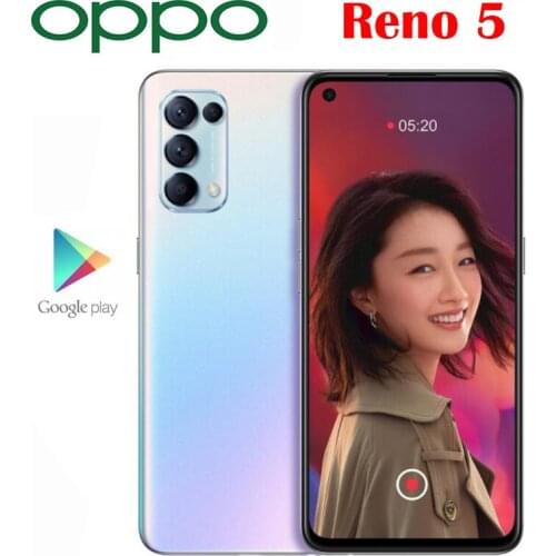 Official New Original OPPO Reno 5 5G Cell Phone 6.43inch OLED Snapdragon 765G 64.0MP Camera Android 11 OS 65W SuperVOOC 4300Mah