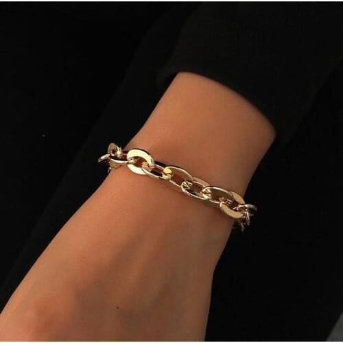 ORNAPEADIA Minimalist Fashion Chain Bracelet for Women OT Buckle Women Cross-border Elegant Trend Open Bracelet Wholesale