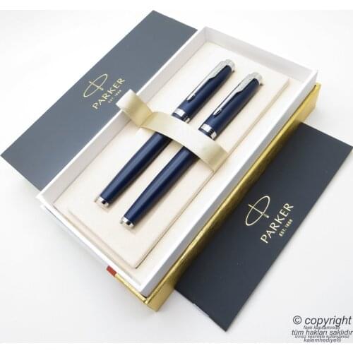 Parker IM Midnight blue Fountain Pen + Roller Pen Set | İsme Special Pen