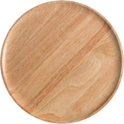 Japanese-style Solid Wood Tray Round Plate Acacia Wood Large Practical wooden large disc tableware wooden board easy to clean