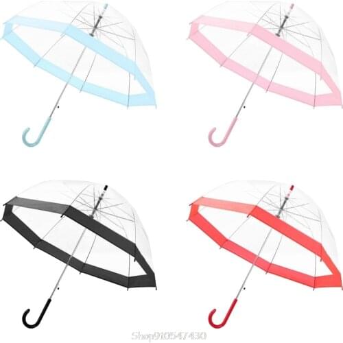Transparent Umbrella Girls Boys Apollo Cartoon Dolphin Children Umbrella Semi-Automatic Rain Umbrellas For Kids D24 20 Dropship