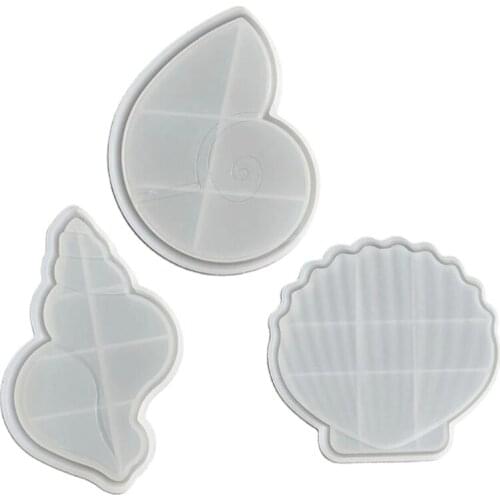R58E Shell Conch Tray Epoxy Resin Mold DIY Crafts Serving Board Plate Silicone Mould