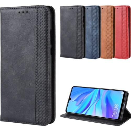 Luxury Retro Slim Leather Flip Cover For Huawei Honor 20e Case 6.21" Wallet Card Stand Magnetic Book Cover For Honor 20e Cases