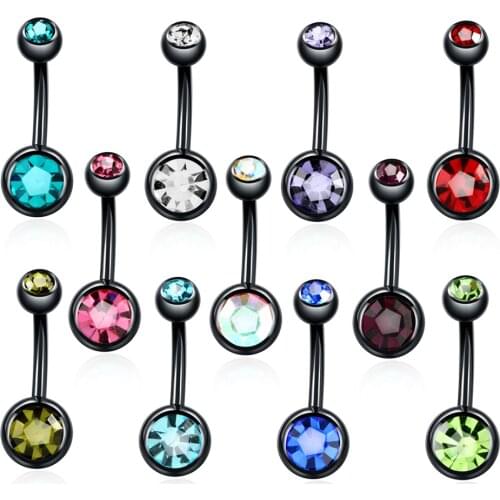 1PC Steel Ombligo Piercings Belly Button Piercings Crystal Gem Navel Bar Studs Sexy Nombril Piercing Dangle Earring Body Jewelry