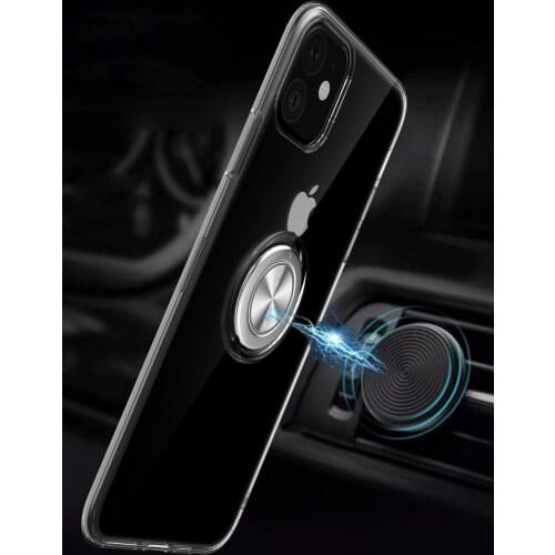 Ultra Thin Transparent Case For iPhone 11 case 11 Pro Magnetic Bracket Finger Ring Soft TPU Cover for iPhone 11 Pro Max 2019
