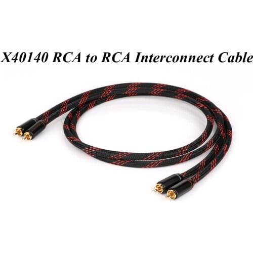 X40140 HI-End 6N OFC Audio Cable Male to Male HIFI RCA Cable Gold Palted 2RCA To RCA Audio Cable HIFI