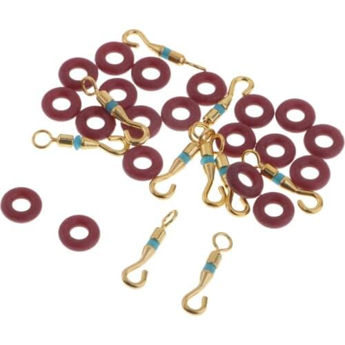 Prettyia 10pcs Opening Swivels + 20pcs O Shaped Rings Fishing