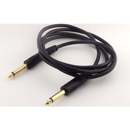 10pcs Gold 6.35mm 1/4" Male to Male Mono TS Adapter Connector Audio Speaker Cable 1.5M