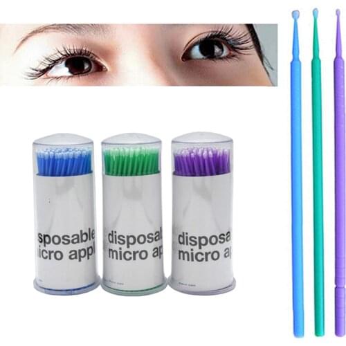 100pcs Disposable Micro Eyelash Brushes Mascara Wands Applicator Wand Lashes Brushes Spoolers EyeLashes Extension Makeup Tools