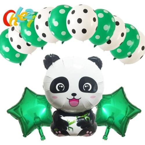 13pcs Cartoon Panda Foil Balloons Happy Birthday party decorations kids inflatable Classic Toys baby shower China Panda Globos