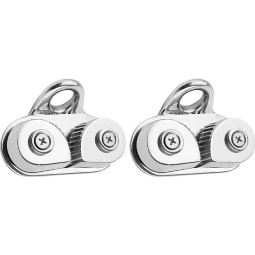2 Pieces Boat Sailboat Cam Cleat w/ Leading Ring Rope for 3-15mm Line Rope