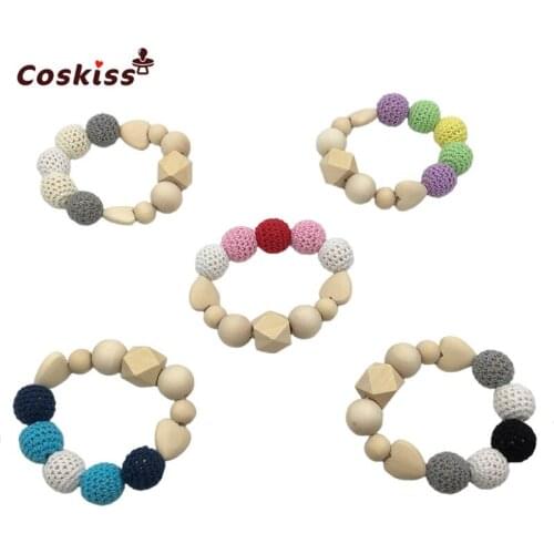 5pcs Baby Accessories Bunny Ear Organic Silicone Teether Beads Food Grade Materials DIY Jewelry Nursing Bracelet