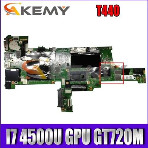 Akemy FRU 04X4040 04X4039 00HW225 For Lenovo Thinkpad T440 Laptop Motherboard VIVL0 NM-A101 CPU I7 4500U GPU GT720M 100% Test