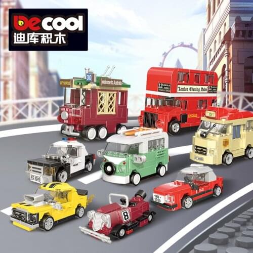 City Mechanica Pull Back Car Police Taxi Bus Fire SWAT Truck Engineering Building Blocks Toys Racing Bricks For Child Boy Gifts