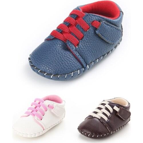 Spring And Autumn Mens And Womens Baby PU Adhesive End Casual Baby Toddler Shoes Support
