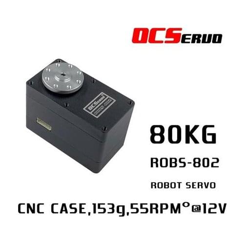 80kg.cm torque 153g UART Bus Robot Servo ROBS-802 CNC CASE Magnetic Code 12V 360 degree RS485 Double Shaft Modbus Servo