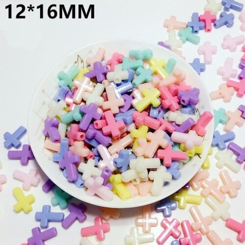 Hot Sell Jewelry Accessories 12*16mm Acrylic Cross Loose Beads For DIY Beads Braceleta Choker Cross Necklace For Jewelry Making