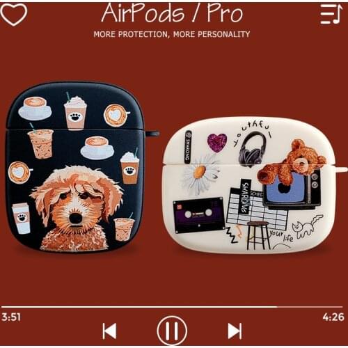 For airpods case,New Dog matte Wireless Earphone Charging Box for Apple AirPods Pro Soft Protective Case for AirPods 3 2 1