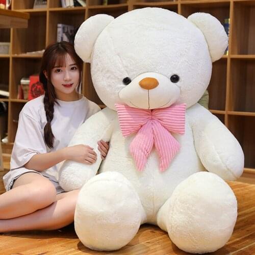1pc Cute Large Size 80 100cm 3 colours Soft Stuffed Teddy Bear Plush Toy Big Bear Doll Lovers Christmas&Birthday gift