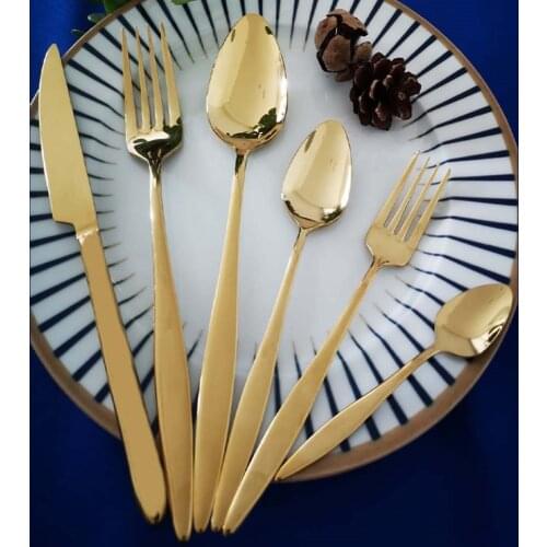 Kadi Daughter 36 Piece Set Fork Spoon Set Gold modern design kitchen decoration tableware presentation banquet full suit