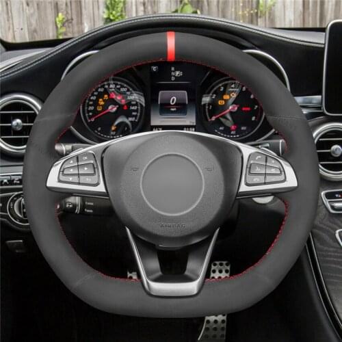 DIY Anti-Slip Wear-Resistant Steering Wheel Cover For Mercedes-Benz C200 C250 C300 B250 A200 A250 Car Interior Decoration