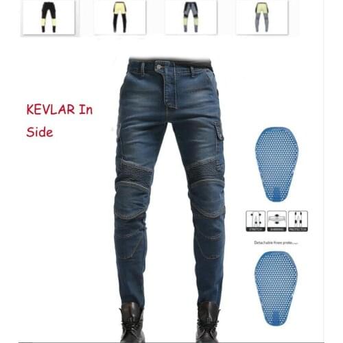 New 2020 upgraded quality velvet wear-resistant cycling pants cycling jeans mens and womens anti-fall motorcycle trousers