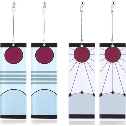 New Devil Assassin Kimetsu no Yaiba Acrylic Earrings Anime Two-dimensional Peripheral Earrings Tanjiro Earrings Men Women