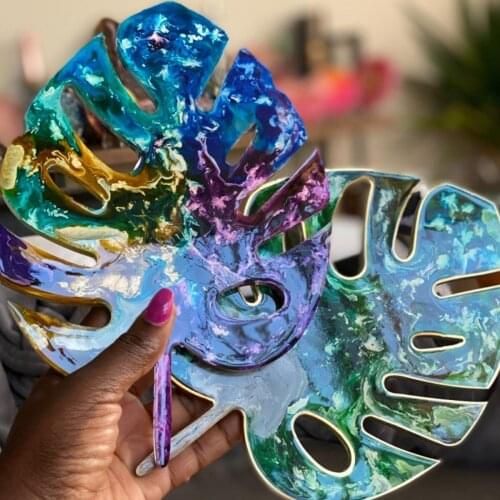 New Maple Leaf Silicone Molds Palm Epoxy Resin Molds Cup Holder Mat Pad Casting Coaster DIY Coasters Mould Jewelry Making Tools