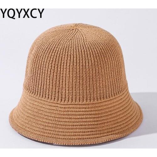 YQYXCY Bucket Hat Women Spring Summer Hat Women Outdoor Korean Fisherman Cap Female Sun Protection Gorro Casual Solid Color 2021