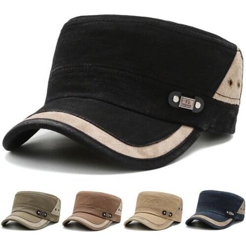 Korean style casual flat hat mens youth military cap spring and autumn outdoor casual sun hat versatile male hat short brim