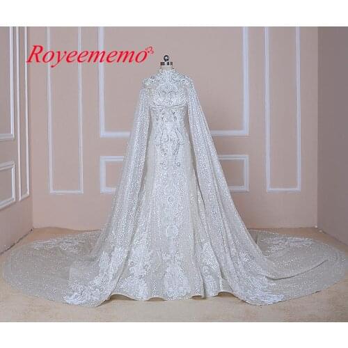 2020 Luxurious mermaid wedding dress heavy hand beads work church train