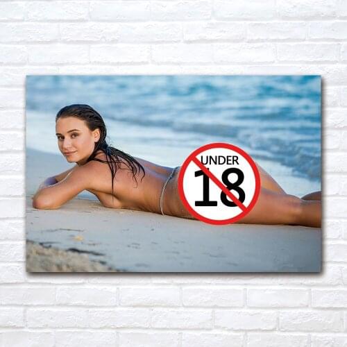 Sexy Beauty on the Beach Fashion Poster and Print Canvas Painting For Living Room Porch Home Decoration Wall Art Mural